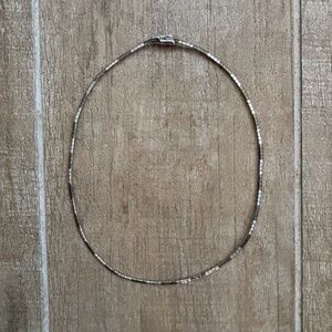 Sterling Silver Etched Omega Link Necklace